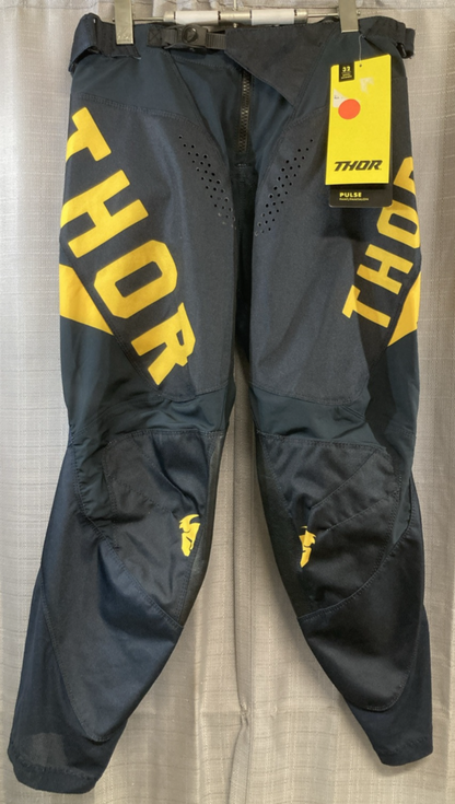 NEW GENUINE THOR 2901-9974 Pulse Vapor Pants Midnight/Lemon SZ 32