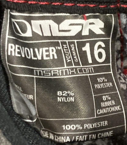 NEW GENUINE MSR MX 346894 Revolver Pants Black/Red/White Youth SZ 16