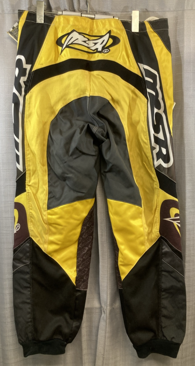 NEW GENUINE MSR MX 338584 System6 Pants Black/Yellow SZ 34