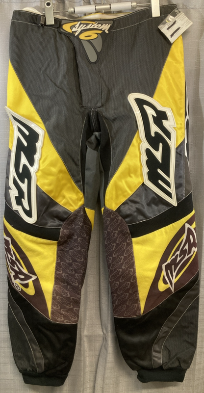 NEW GENUINE MSR MX 338584 System6 Pants Black/Yellow SZ 34