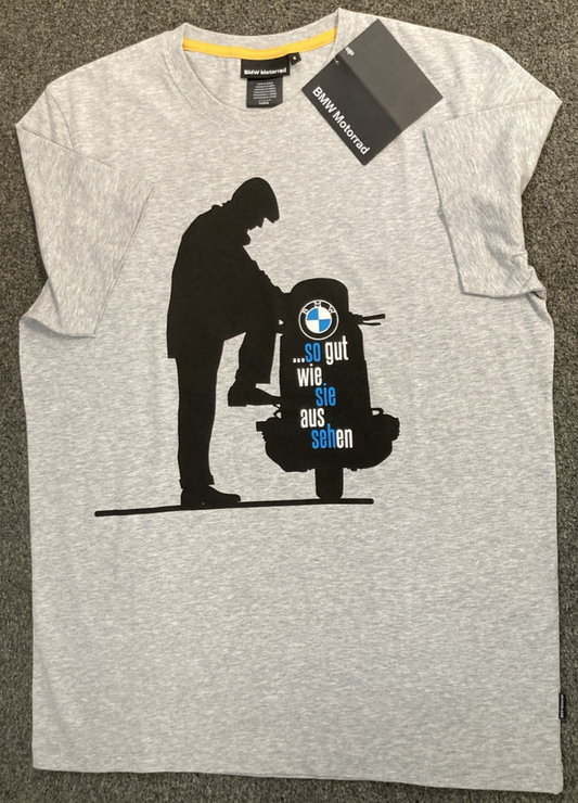 NEW GENUINE BMW MOTORRAD 76 61 8 541 640 HERITAGE T-SHIRT GRAY MENS SMALL