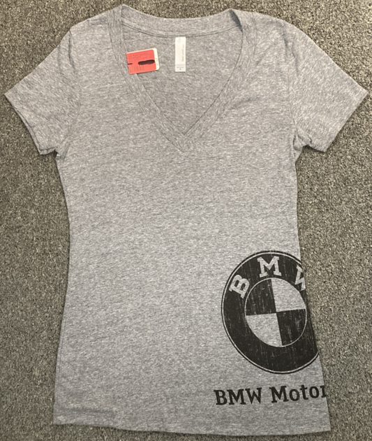 NEW GENUINE BMW MOTORRAD 72 60 2 473 204 VINTAGE T-SHIRT GRAY WOMENS SMALL