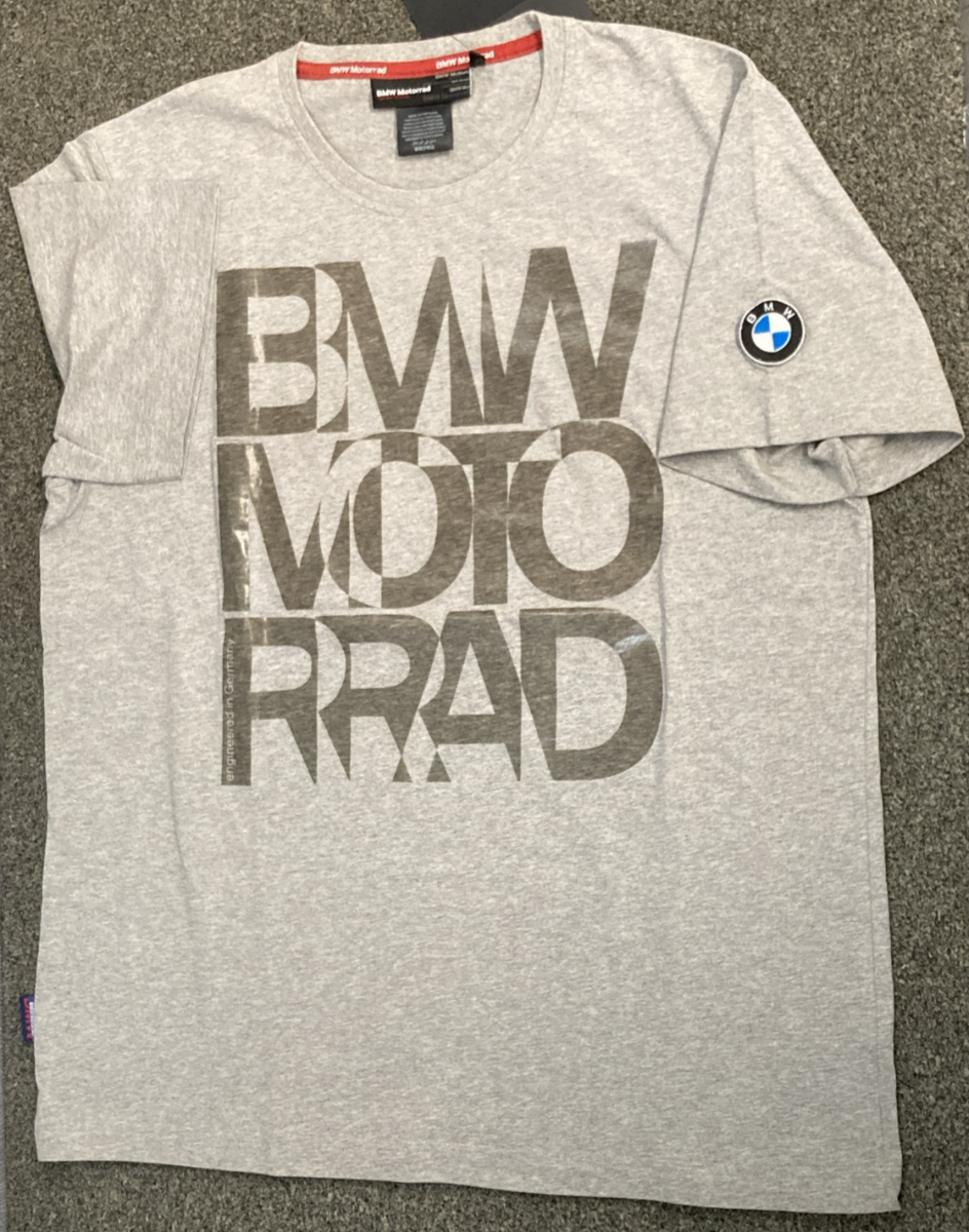 NEW GENUINE BMW MOTORRAD 76 61 8 547 914 LOGO T-SHIRT GRAY MENS MEDIUM