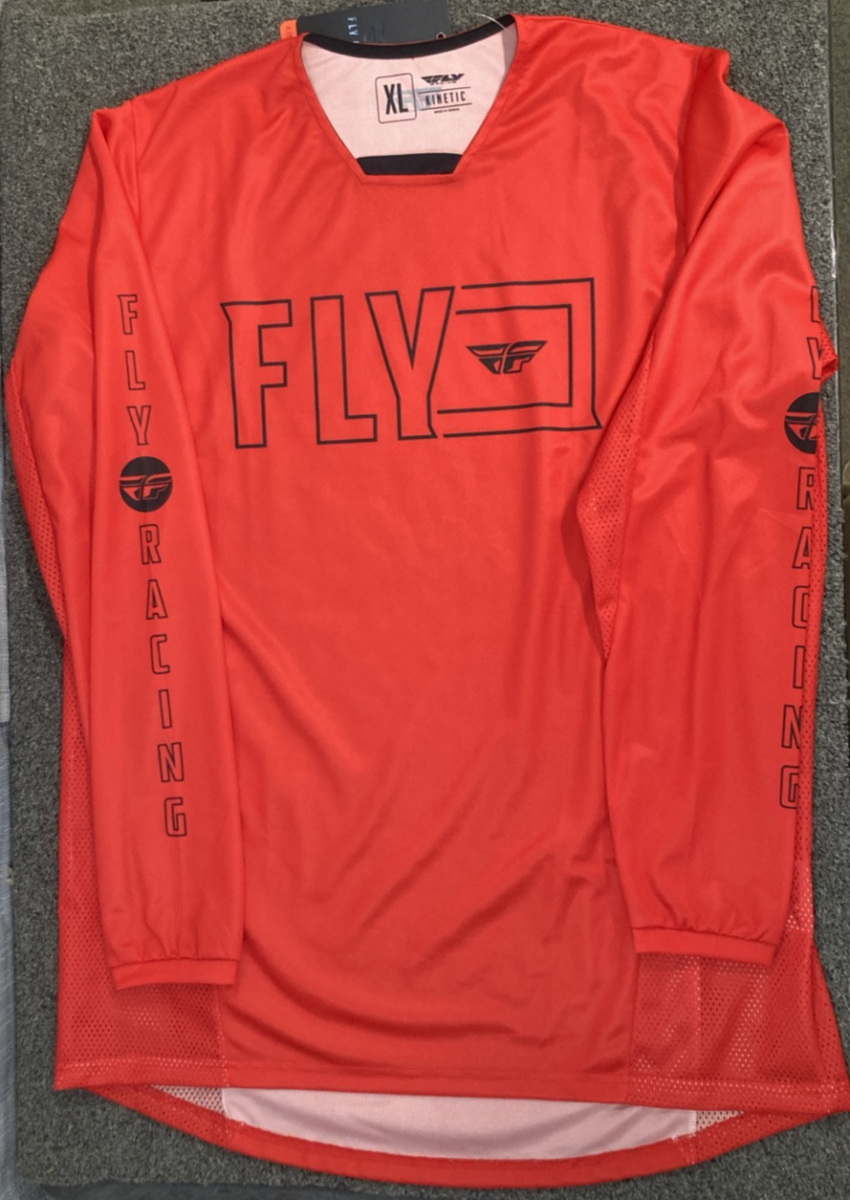 NEW GENUINE FLY RACING 375-423X KINETIC JERSEY RED/BLACK MENS XLARGE