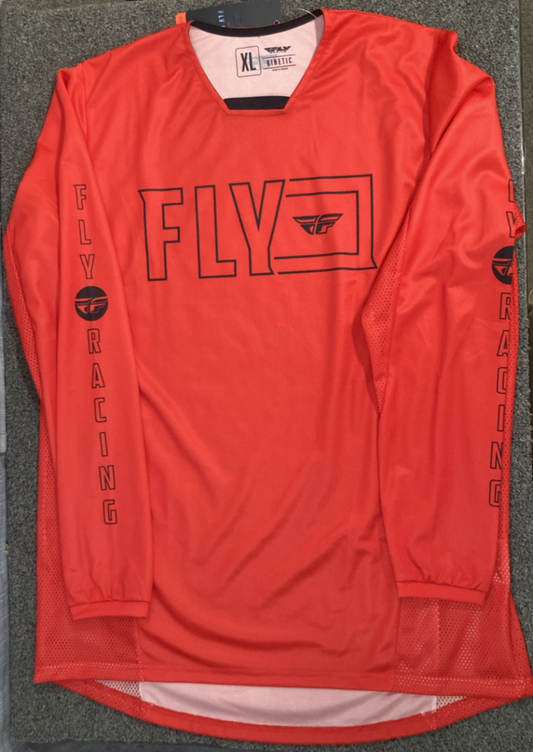 NEW GENUINE FLY RACING 375-423X KINETIC JERSEY RED/BLACK MENS XLARGE
