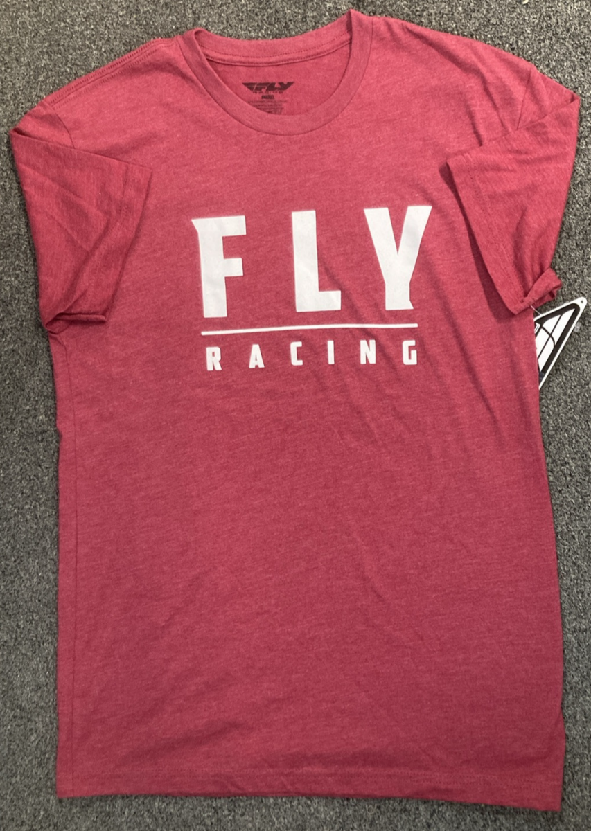 NEW GENUINE FLY RACING 352-1249S LOGO T-SHIRT CARDINAL RED MENS SMALL