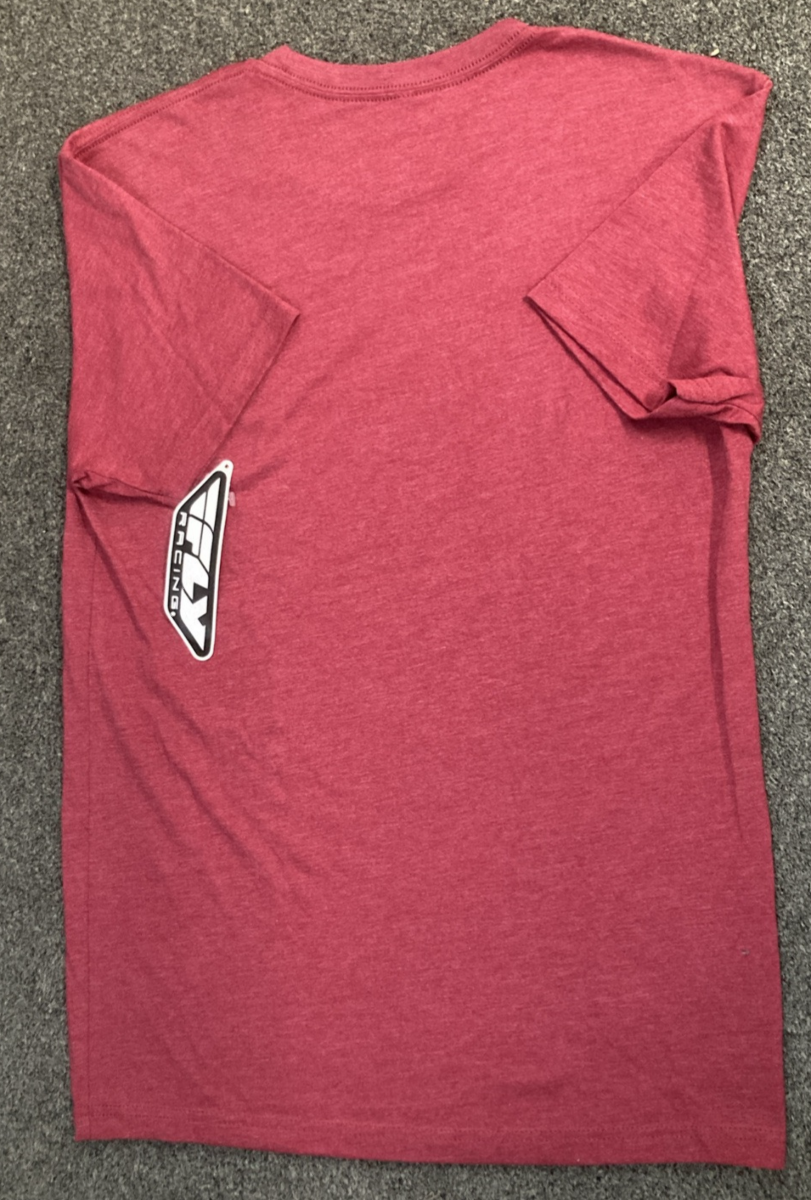 NEW GENUINE FLY RACING 352-1249S LOGO T-SHIRT CARDINAL RED MENS SMALL