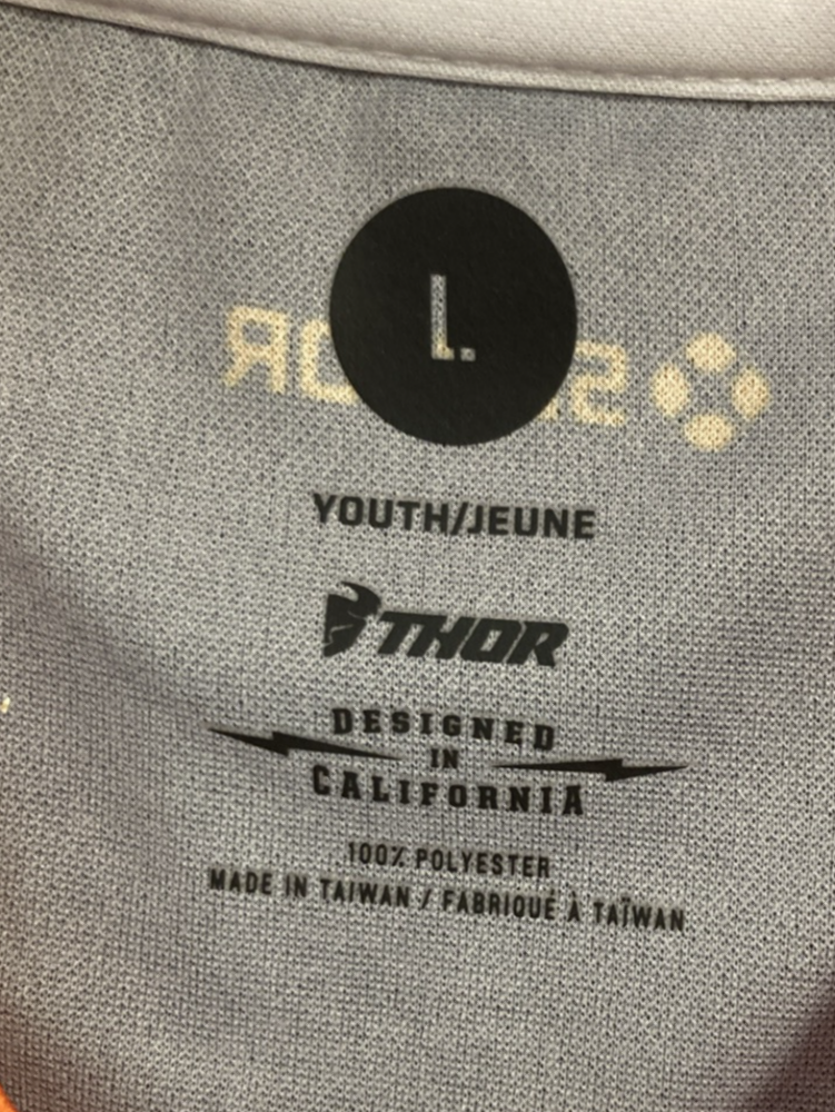 NEW GENUINE THOR 2912-1564 Sector Zones MX Jersey ORANGE/BLACK Youth LG