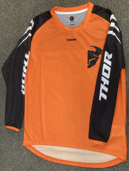 NEW GENUINE THOR 2912-1564 Sector Zones MX Jersey ORANGE/BLACK Youth LG