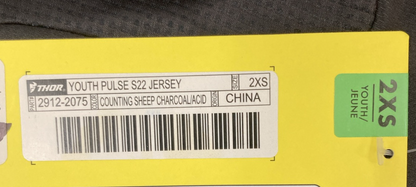 NEW GENUINE THOR 2912-2075 Pulse Counting Sheep Jersey Charcoal/Acid Youth 2XS
