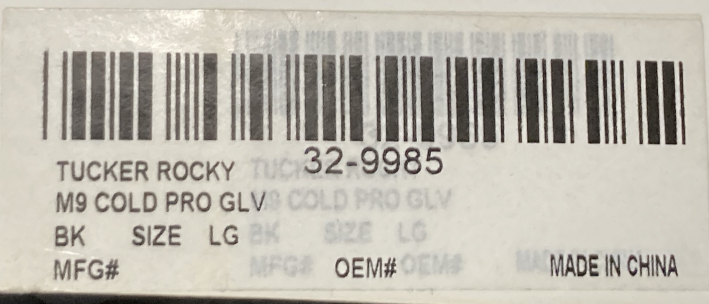 NEW GENUINE MSR 32-9985 GLOVES COLD PRO BLACK LARGE