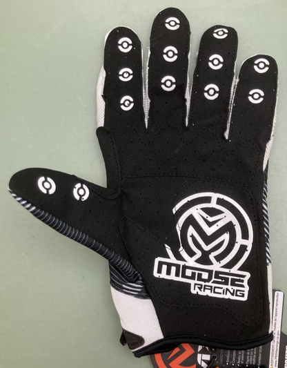 NEW GENUINE MOOSE RACING 3330-7062 MX1 Gloves WHITE/BLACK 2XL