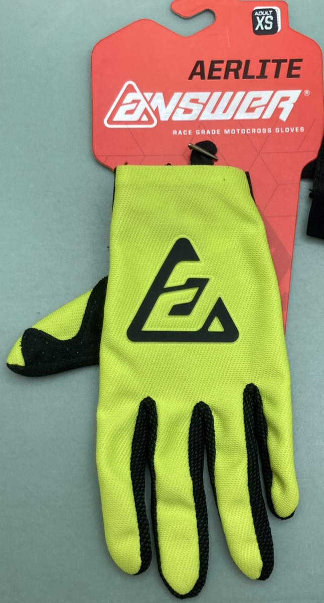 NEW GENUINE ANSWER AERLITE GLOVES HYPER GREEN MENS XS
