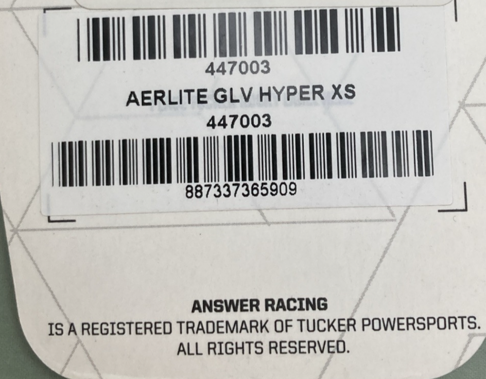 NEW GENUINE ANSWER AERLITE GLOVES HYPER GREEN MENS XS
