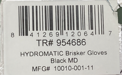 NEW GENUINE HYDROMATIC 10010-001-11 GLOVES BRISKER BLACK MENS MEDIUM
