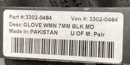 NEW GENUINE Z1R 3302-0484 Gloves 7mm Leather  Zippered Back Black Womens Medium