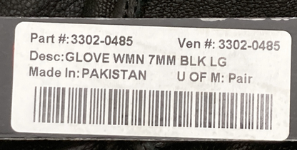 NEW GENUINE Z1R 3302-0485 Gloves 7mm Leather  Zippered Back Black Womens Large