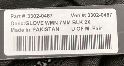 NEW GENUINE Z1R 3302-0487 Gloves 7mm Leather  Zippered Back Black Womens 2XL