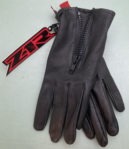 NEW GENUINE Z1R 3302-0487 Gloves 7mm Leather  Zippered Back Black Womens 2XL