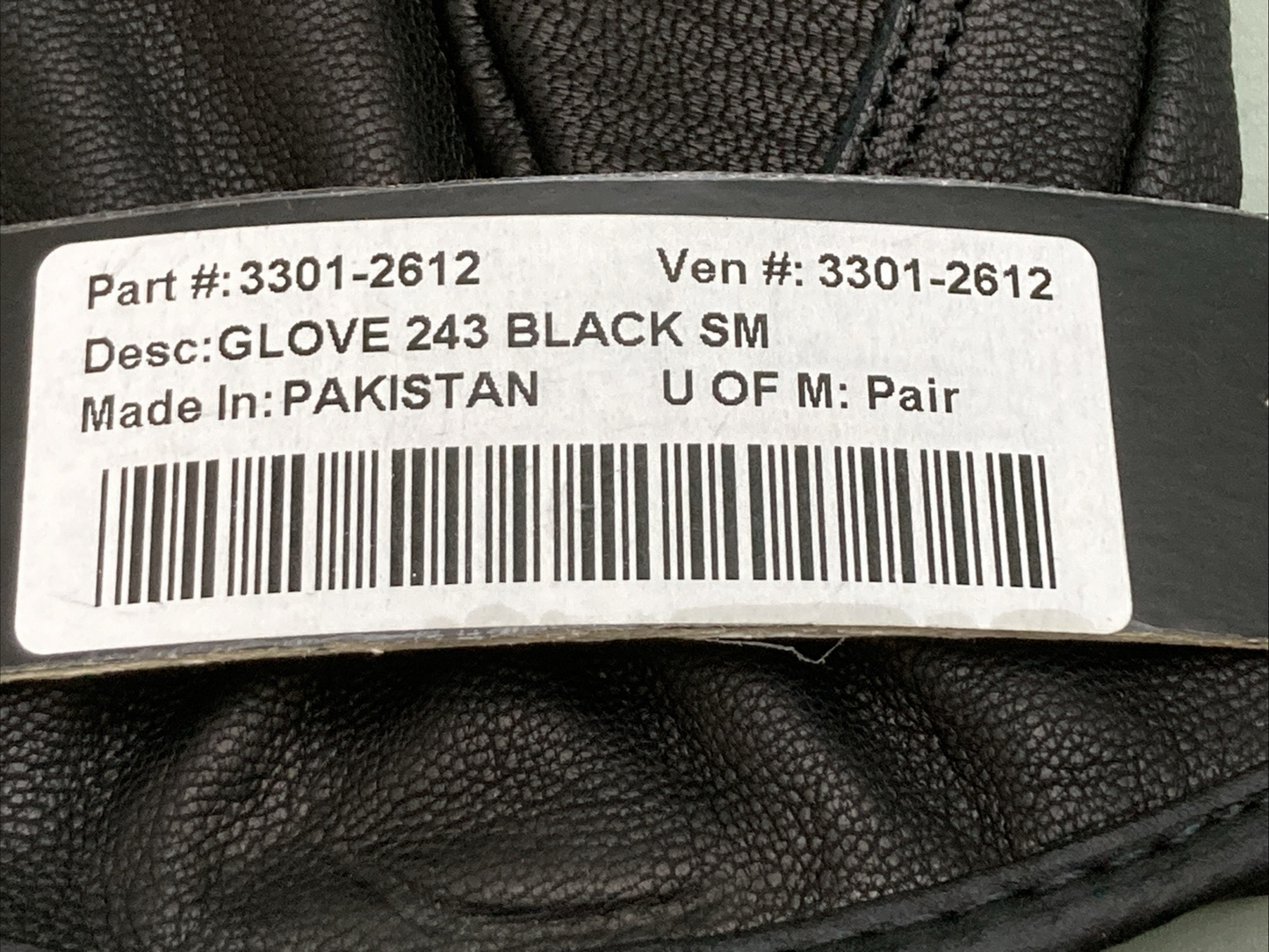 NEW GENUINE Z1R 3301-2612 GLOVES 243 BLACK LEATHER MENS SMALL