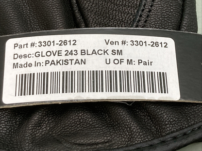 NEW GENUINE Z1R 3301-2612 GLOVES 243 BLACK LEATHER MENS SMALL