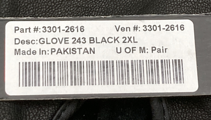 NEW GENUINE Z1R 3301-2616 GLOVES 243 BLACK LEATHER MENS 2XL