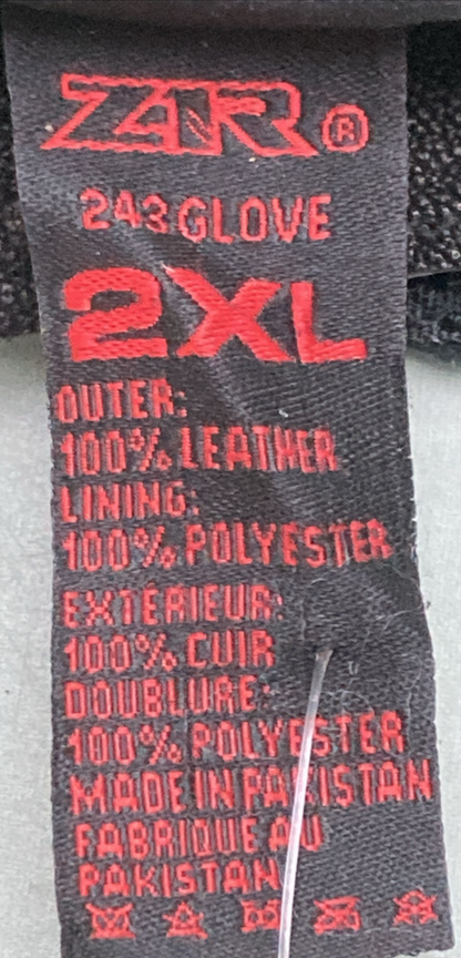 NEW GENUINE Z1R 3301-2616 GLOVES 243 BLACK LEATHER MENS 2XL