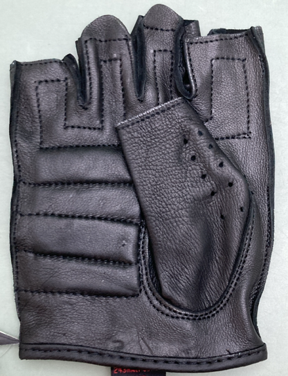 NEW GENUINE Z1R 3301-2621 GLOVES HALF FINGER 243 BLACK LEATHER MENS X-LARGE