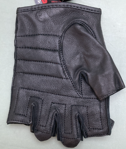 NEW GENUINE Z1R 3301-2623 GLOVES HALF FINGER 243 BLACK LEATHER MENS 3XL