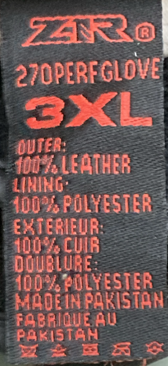 NEW GENUINE Z1R 3301-2605 GLOVES 270 PERFORATED MENS 3XL