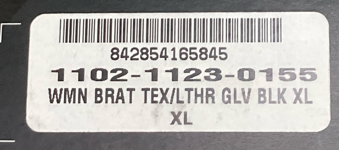 NEW GENUINE SPEED AND STRENGTH 1102-1123-0155 BRAT GLOVES BLACK WOMENS XL