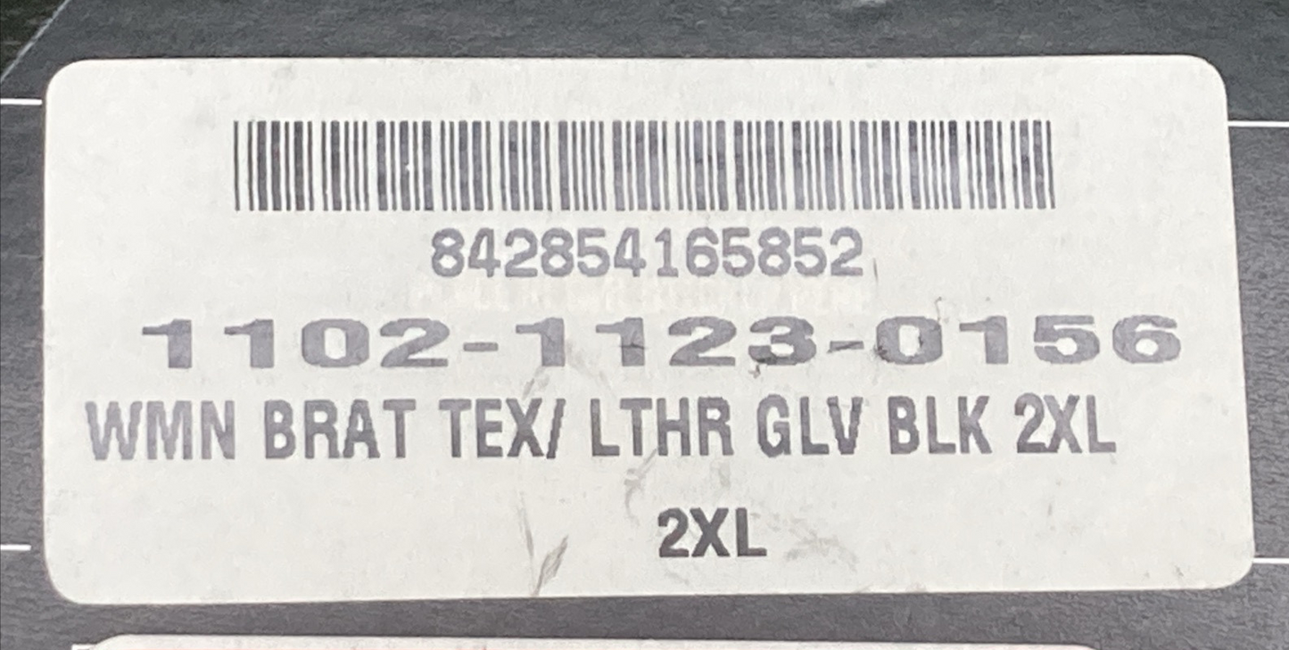 NEW GENUINE SPEED AND STRENGTH 1102-1123-0156 BRAT GLOVES BLACK WOMENS 2XL