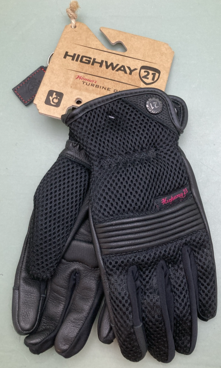 NEW GENUINE HIGHWAY 21 489-0085S GLOVES TURBINE BLACK WOMENS SMALL