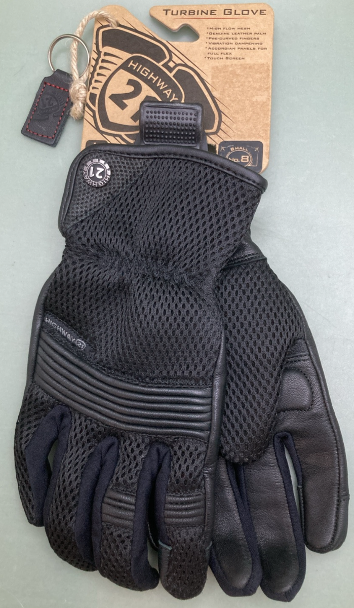 NEW GENUINE HIGHWAY 21 489-0001S GLOVES TURBINE BLACK MENS SMALL