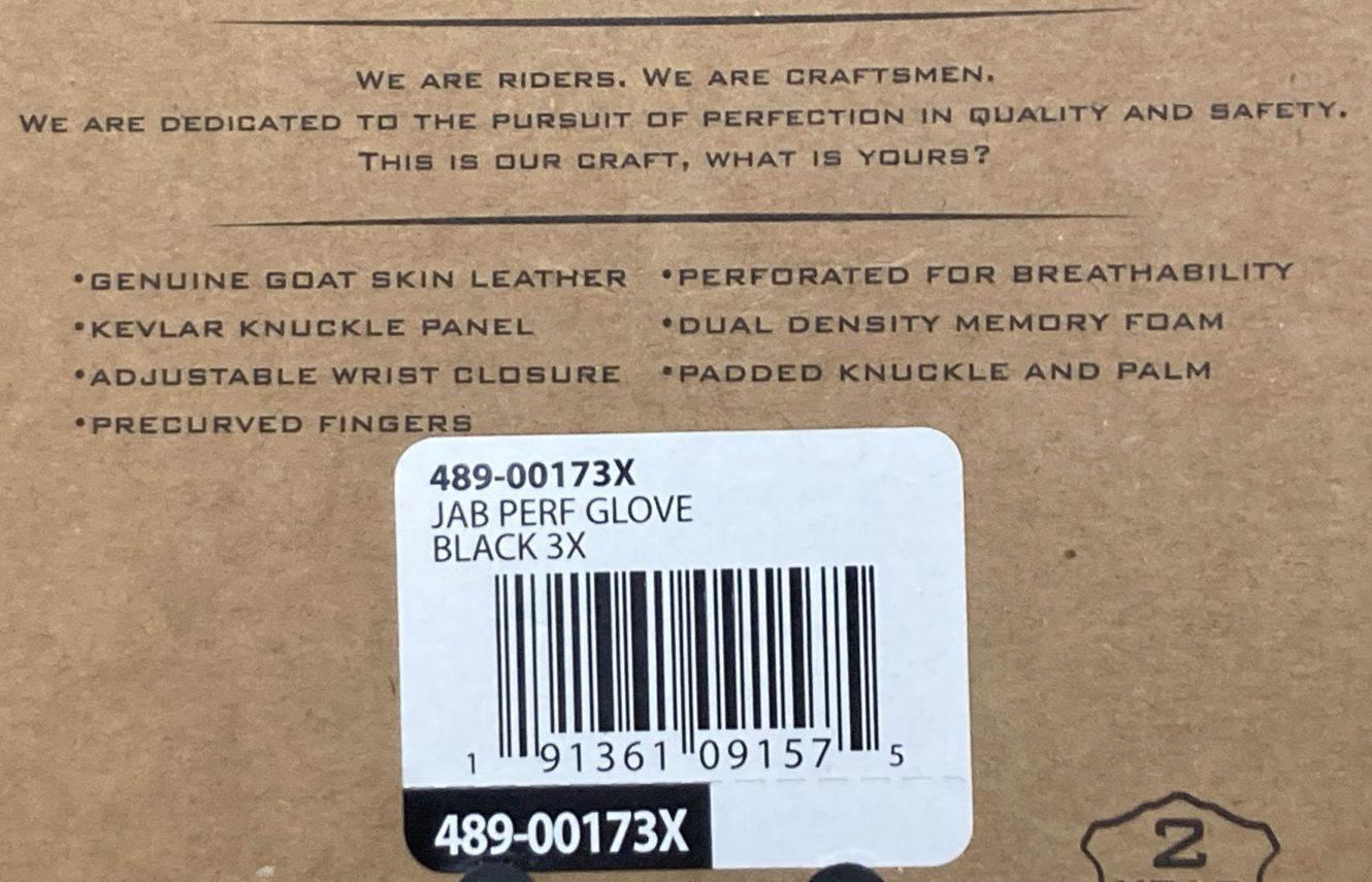 NEW GENUINE HIGHWAY 21 489-00173X GLOVES Jab Perforated BLACK MENS 3XL