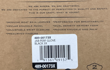 NEW GENUINE HIGHWAY 21 489-00173X GLOVES Jab Perforated BLACK MENS 3XL