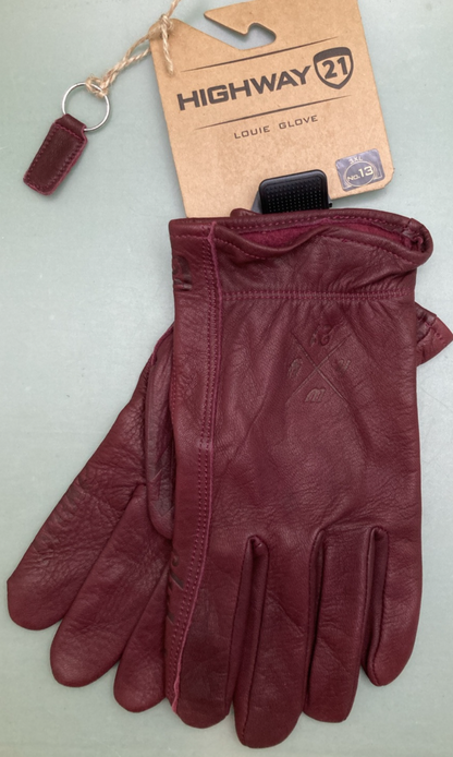 NEW GENUINE HIGHWAY 21 489-00293X GLOVES LOUIE OXBLOOD LEATHER MENS 3XL