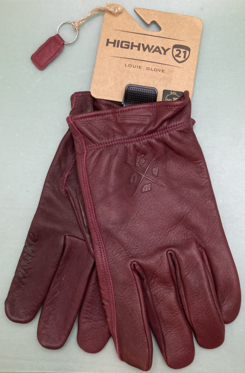 NEW GENUINE HIGHWAY 21 489-00295X GLOVES LOUIE OXBLOOD LEATHER MENS 5XL