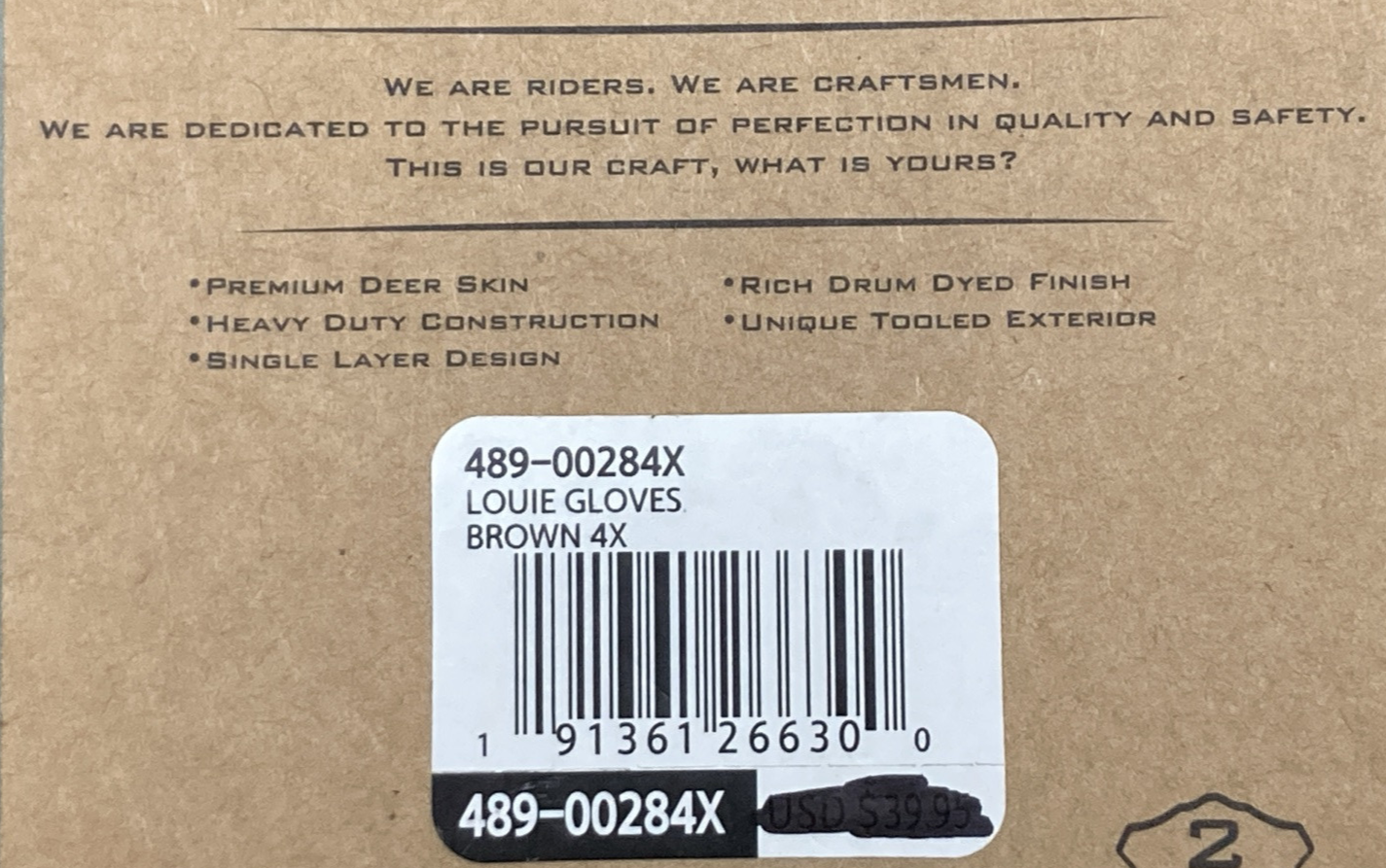 NEW GENUINE HIGHWAY 21 489-00284X GLOVES LOUIE BROWN LEATHER MENS 4XL