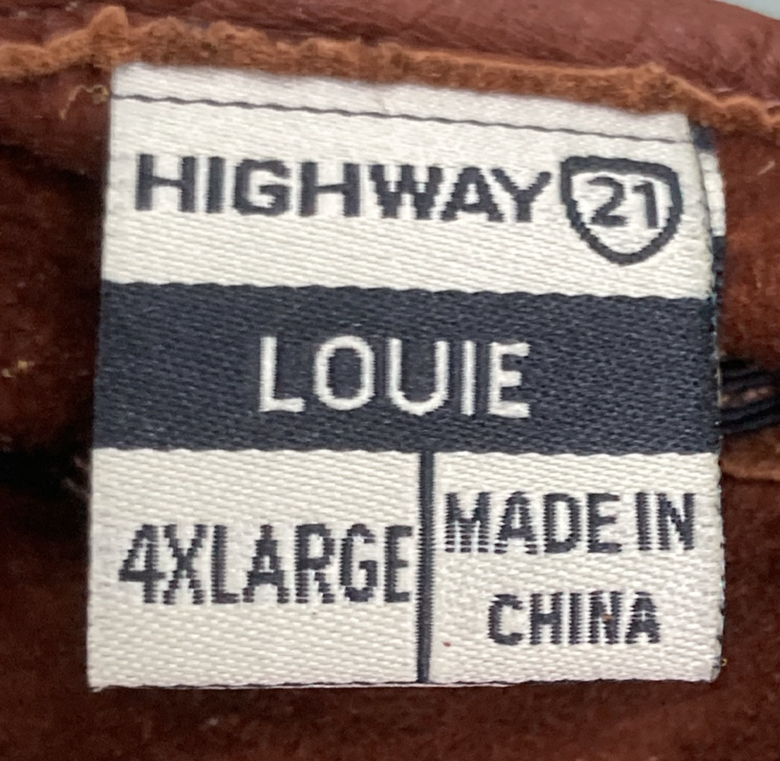 NEW GENUINE HIGHWAY 21 489-00284X GLOVES LOUIE BROWN LEATHER MENS 4XL