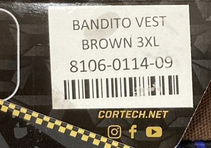 NEW GENUINE CORTECH 8106-0114-09 BANDITO VEST BOULEVARD BROWN MENS 3XL