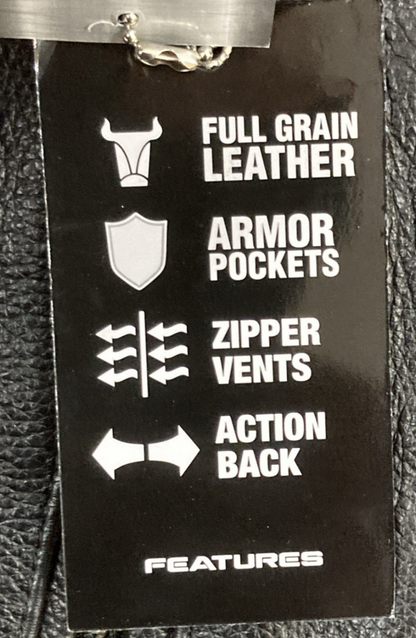 NEW GENUINE Z1R 2810-3482 Munition Leather Jacket Black Leather Mens Medium