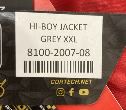 NEW GENUINE CORTECH 8100-2007-08 Hi-Boy Armored Jacket GRAY/BLACK MENS 2XL