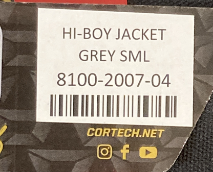 NEW GENUINE CORTECH 8100-2007-04 Hi-Boy Armored Jacket GRAY/BLACK MENS SM