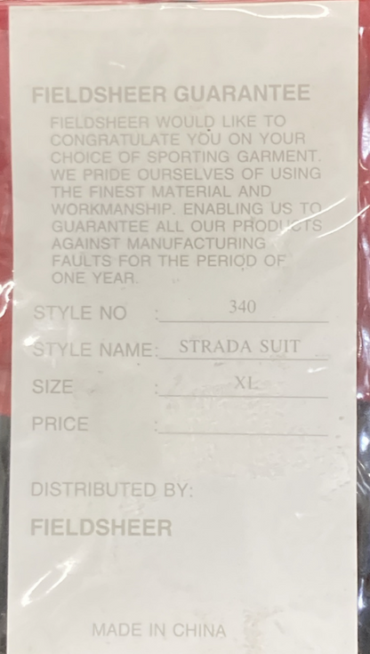 NEW GENUINE FIELDSHEER 340 STRADA RAIN SUIT BLACK/RED/WHITE MENS XL
