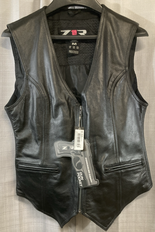 NEW GENUINE Z1R 2831-0066 Stella Scorch Riding Vest Black Leather Women's Medium