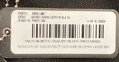NEW GENUINE Z1R 2822-0987 Zephyr Jacket Black Women's X-LARGE