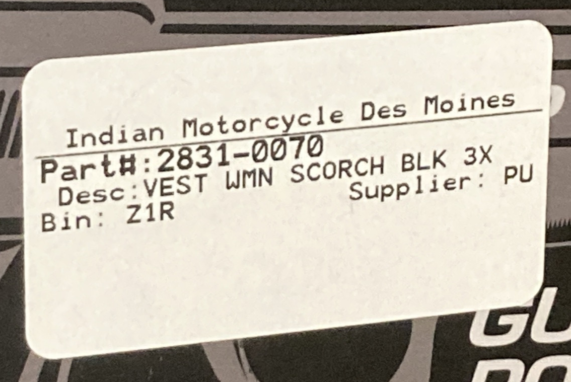 NEW GENUINE Z1R 2831-0070 Stella Scorch Riding Vest Black Leather Women's 3XL