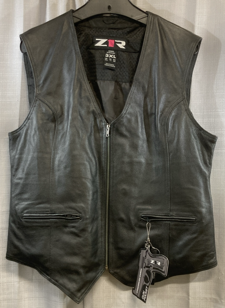 NEW GENUINE Z1R 2831-0070 Stella Scorch Riding Vest Black Leather Women's 3XL