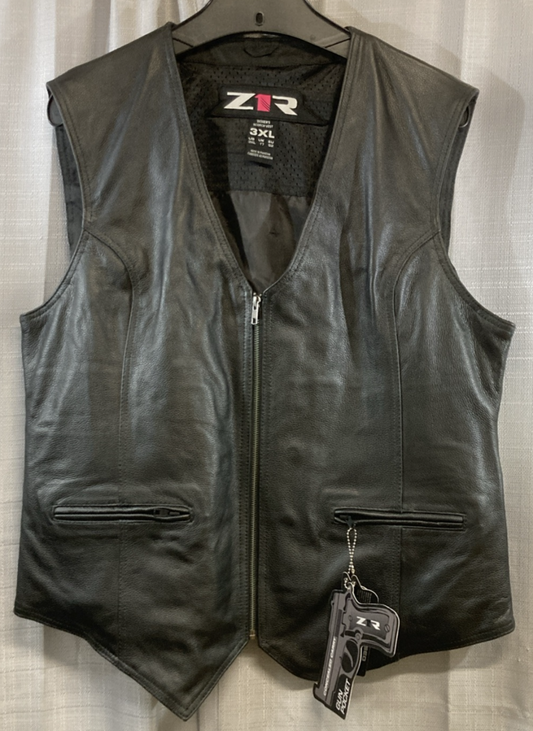 NEW GENUINE Z1R 2831-0070 Stella Scorch Riding Vest Black Leather Women's 3XL